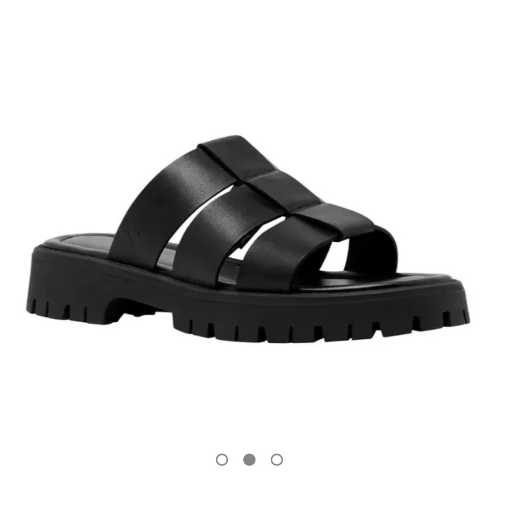 Windsor Smith PALMS BLACK LEATHER SANDALS